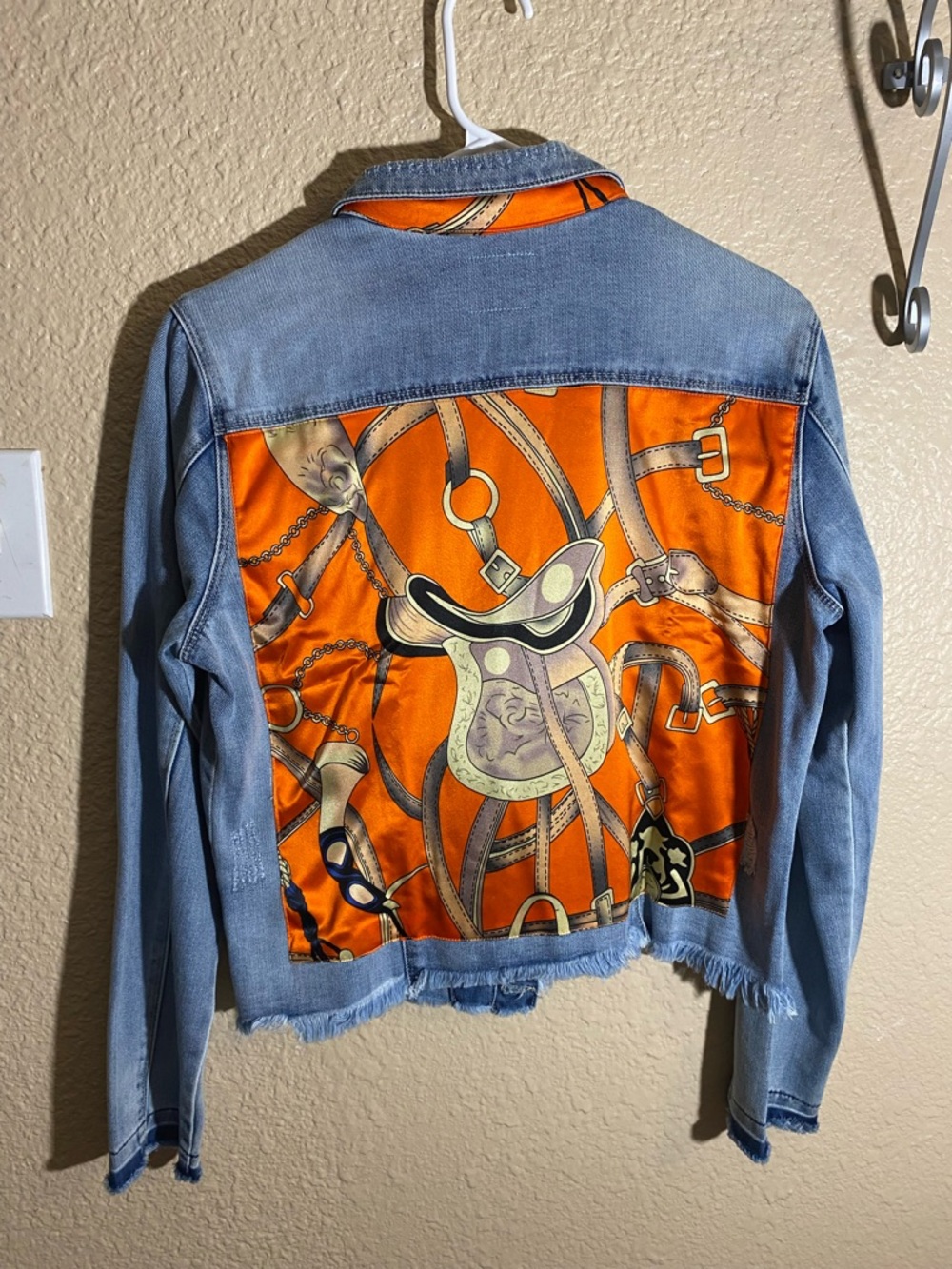 Stacy Bradley Denim Jean Jacket Orange Equestrian